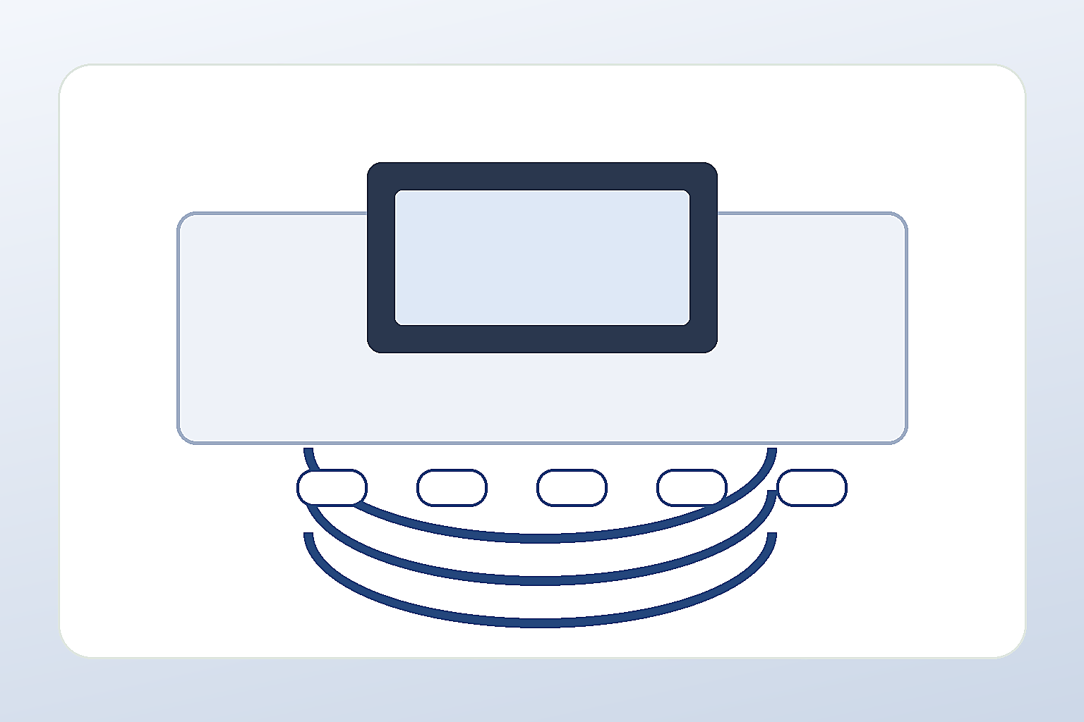 Cable clips and sleeves arranged on a home desk