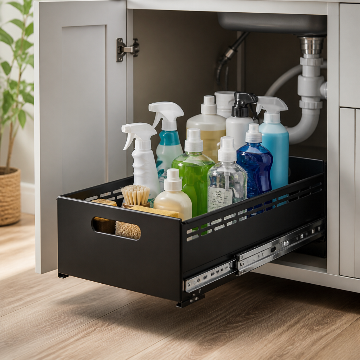 DEKAVA 2-Pack Under-Sink Sliding Organizer